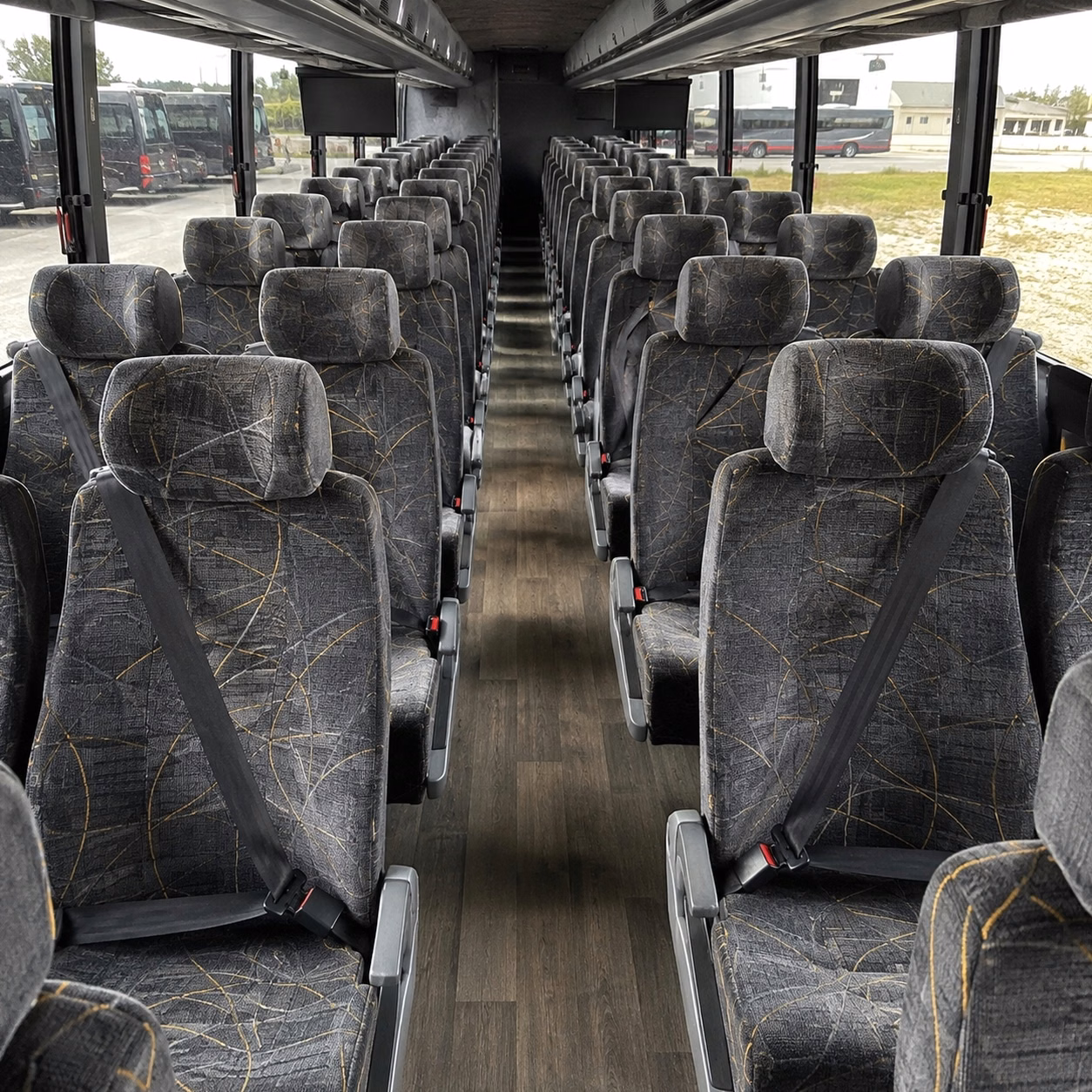 56 passenger charter bus inside